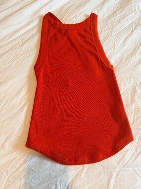 The Line by K Red Ribbed Cross Back Tank Top XS